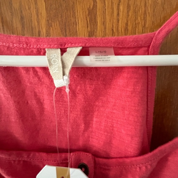 Roxy Havasu Slub Pink Cotton Jersey Peplum Cami Top Size Large - Picture 4 of 5